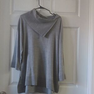 Cato's High/Low Hankerchief Neck Gray Sweater Size XL